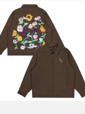 Taylor Swift Acoustic Piano Floral Work Jacket NEW Brown Size Large